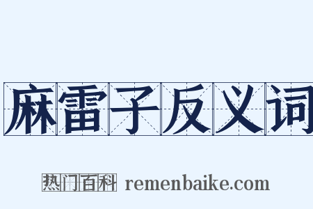 麻雷子反义词是什么意思的图片